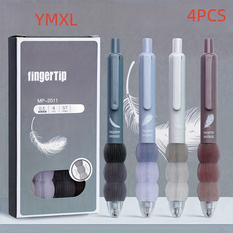 TEMU Popular ] 4/20pcs Gel Pen Per Box Decompression Push-type Neutral Pen, Super , Comfortable Grip, 0.5mm Black Ink, Plastic Material, Retractable,