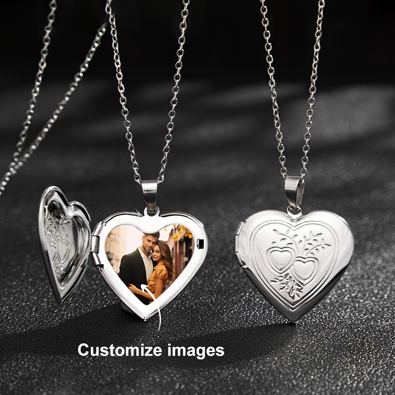 

Custom Picture Necklace Personalized Creative Vintage Necklace Openable Shape Petite Pattern Photo Box Necklace Couple Pendant Necklace