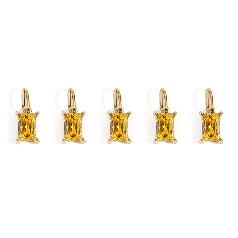 5pcs Women's Easy Stainless Steel Rectangular Zirconia Pendant Set