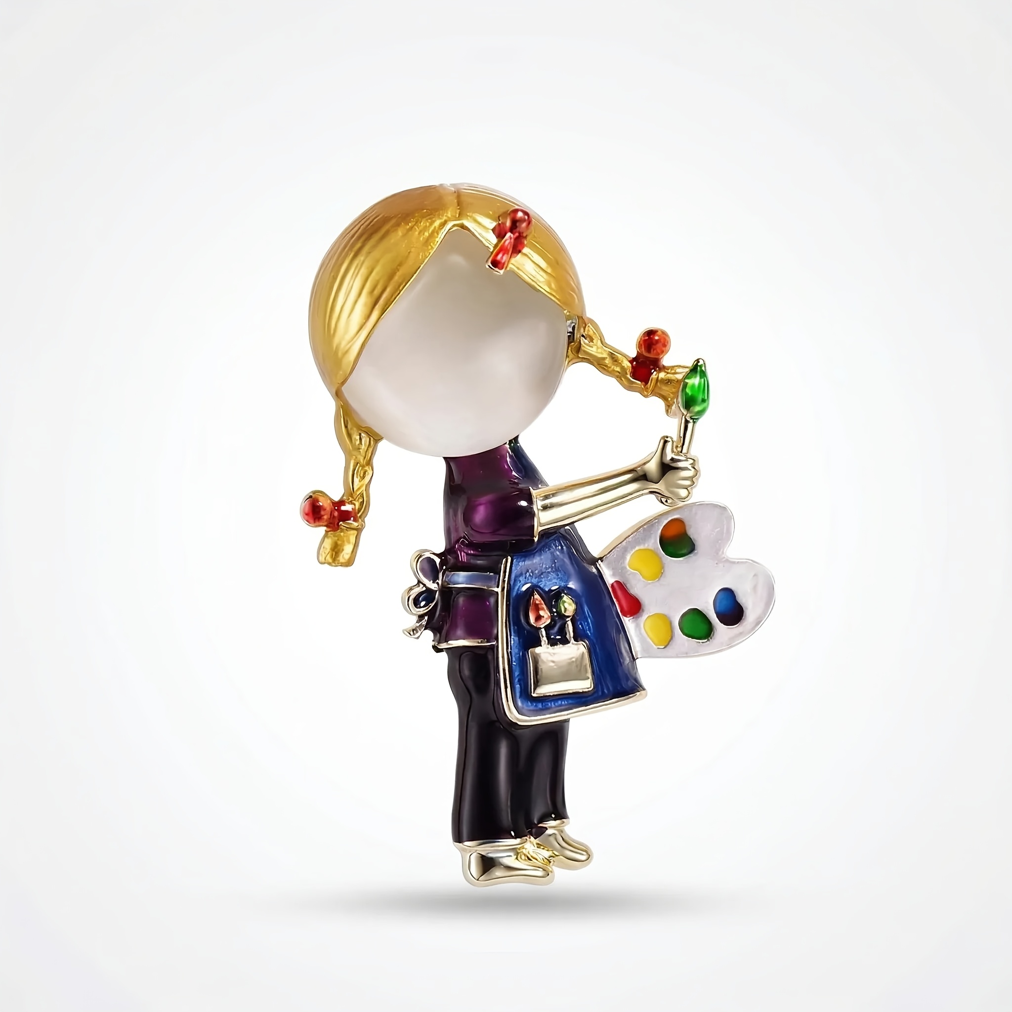TEMU Broche Adorable Petit Peintre, un Accessoire Unique Qui Ajoute à Votre Tenue ! Cette Broche en Émail Mignonne Est Final Parfait pour une Tenue ,