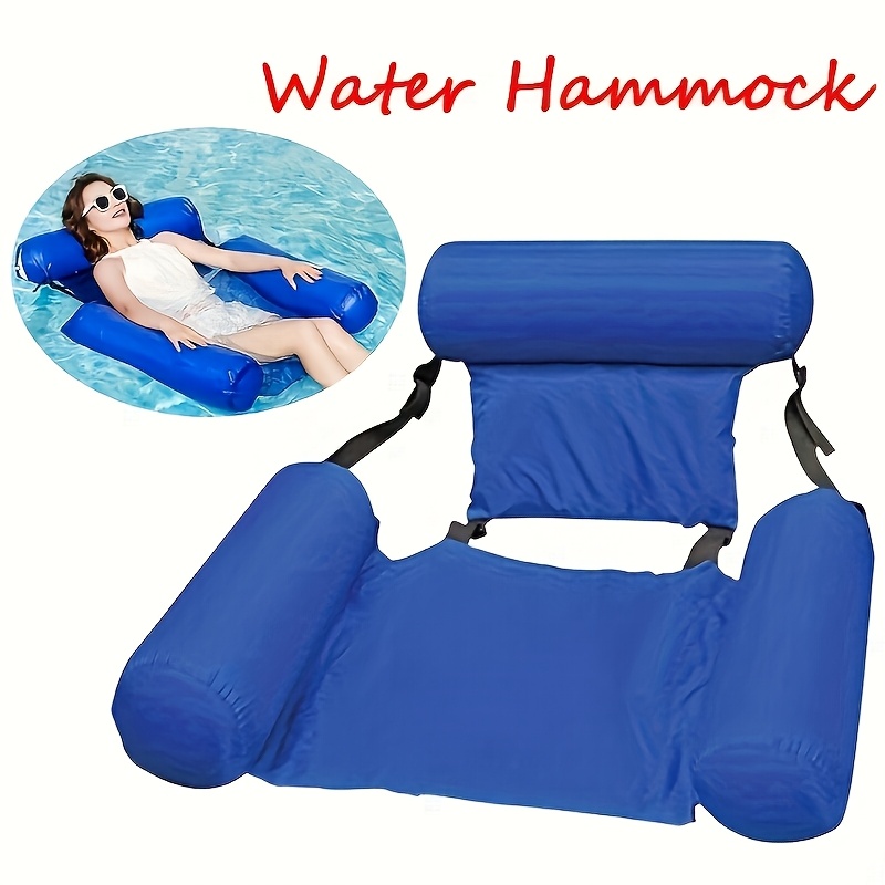 Inflatable Water Floating Lounger Chair, Portable Lounge Chair for Pool,  Beach Party, Lake, Pool Relaxation, Inflatable Water Hammock Chair Durable