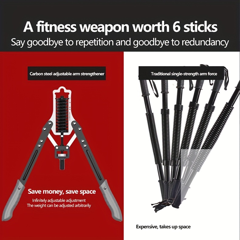 [Arm And Chest Muscle Trainer] Peak Condition, Versatile Arm & Chest Muscle Trainer - Adjustable Resistance, Multi-Function Fitness Bar for Men