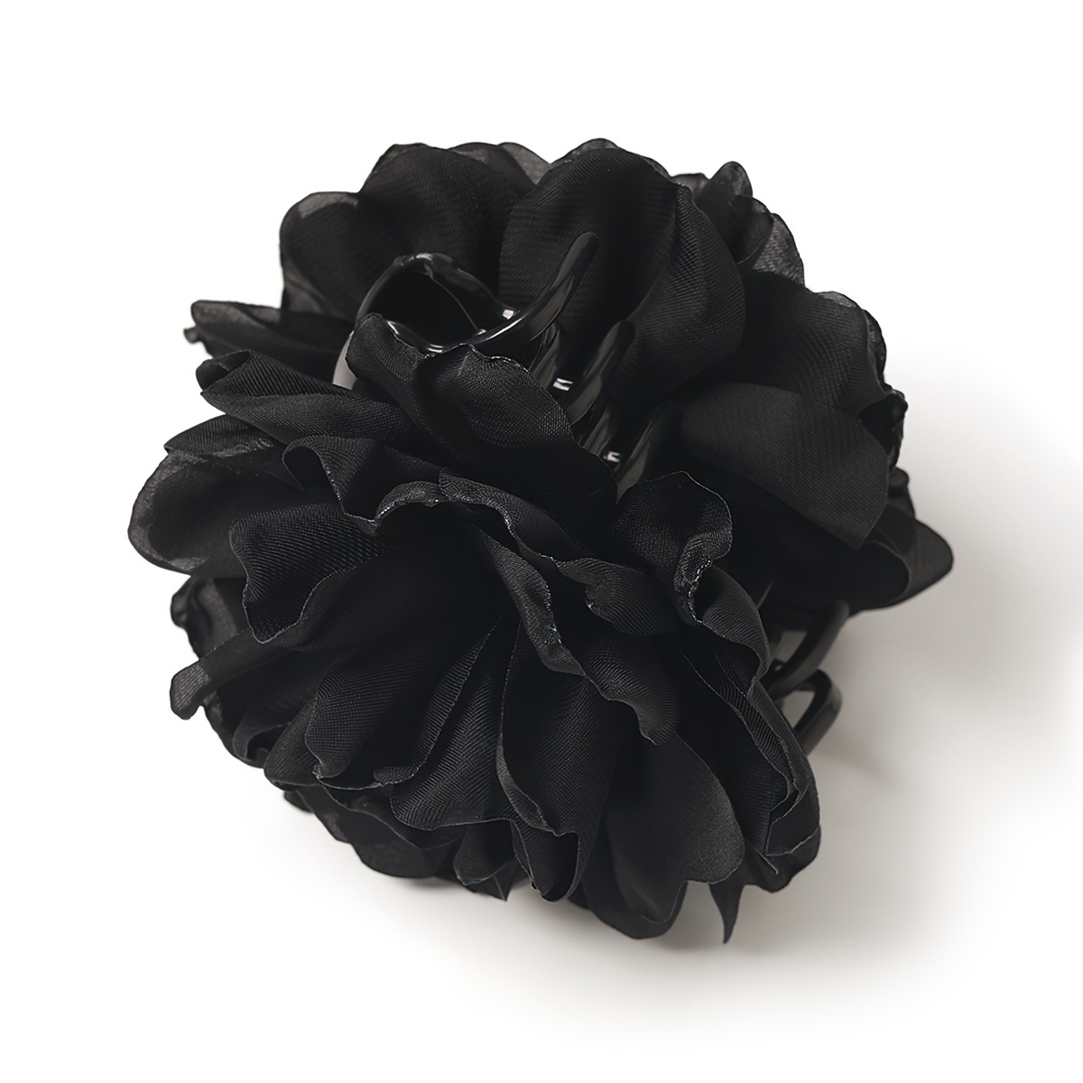 TEMU 1pc Solid Color Satin Flower Hair Clip Hair Accessories