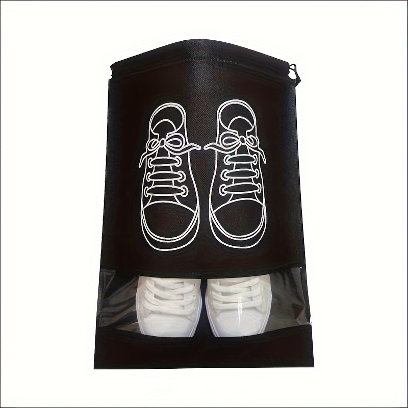 TEMU 10pcs Portable Dustproof Travel Shoe Storage Bag - Non-woven Fabric Organizer For Clean And Organized Shoes