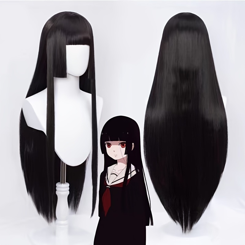 

Anime Cosplay Wig Unisex - Heat Resistant Straight Long Black Hair, , Jabami Inspired From , Adjustable Cap For Parties And Daily Use