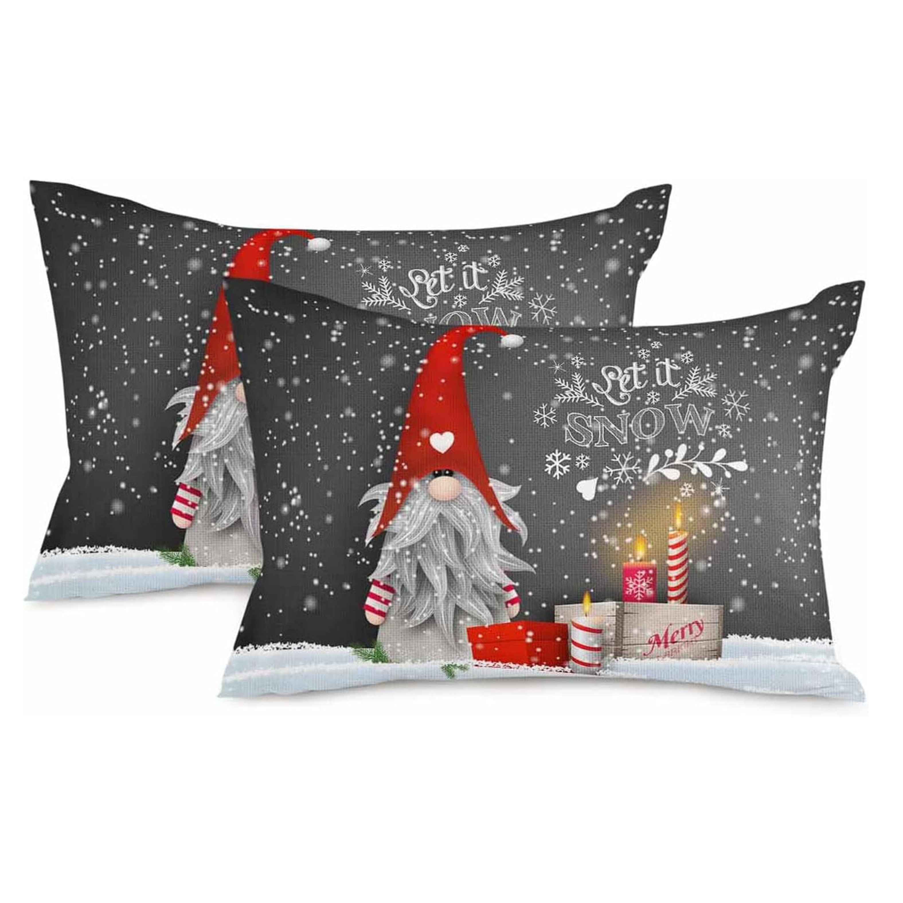 TEMU 2pcs, Merry Christmas Decorations Pillow Covers, Throw Pillows Covers For Outdoor Couch Sofa Living Room Grey Couch Pillows Cushion Cover(single