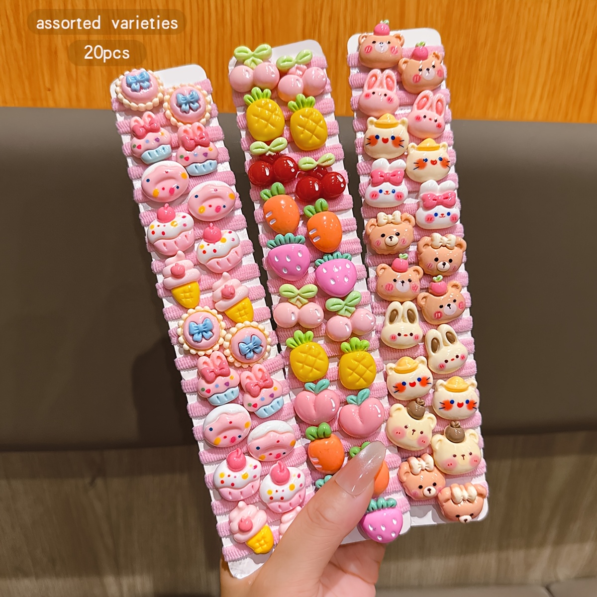 TEMU 20 de Banda de Cabello de Frutas Aleatorias y Coloridas, para el Cabello Dulces y Adorables Adecuados para Uso Diario como Adornos para el