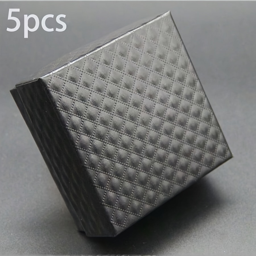 TEMU 2pcs/5pcs/8pcs/12pcs Black Jewelry Box, Jewelry Packaging Box, Silvery Jewelry Necklace Box, Ring And Stud Earring Storage Box - /red - Gift