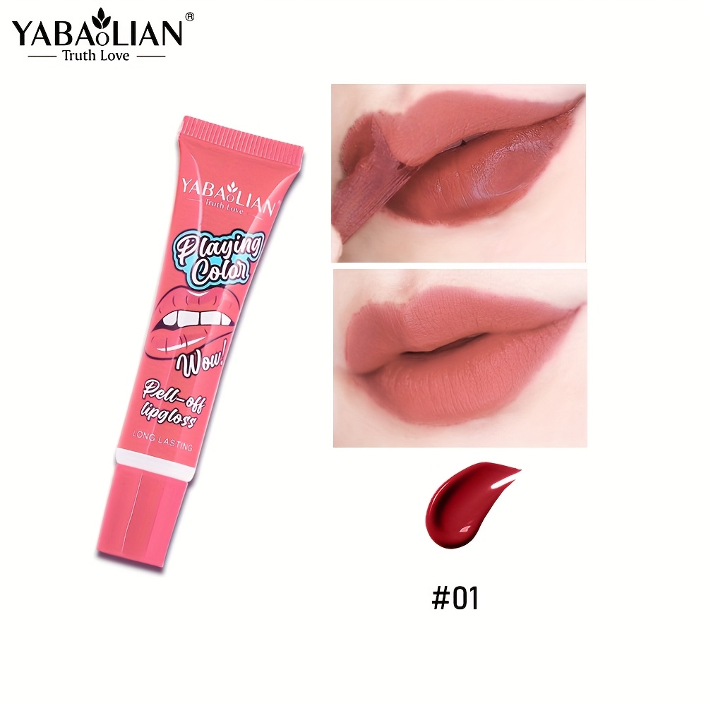 Image of Matte Lip Gloss - Long-lasting, Waterproof Tear-off Lip Tint In 6 Vibrant Colors For Types