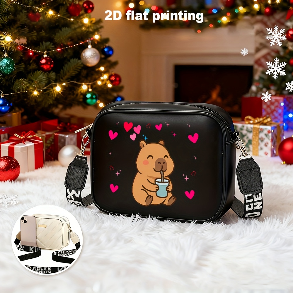 Image of 1pc Capybara Ladies' Single-shoulder Bag, A Must-have For Business Trips And Travels, Practical, Large Capacity, Suitable For Christmas, Halloween And Daily Use, With