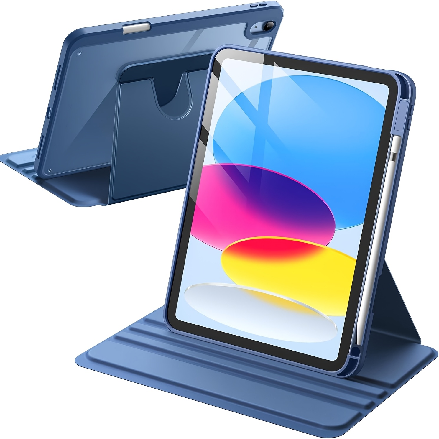 

1pc Acrylic Case For 10th Gen 10.9" (2022) With Pencil Holder, Hybrid Shell, 360° Rotating Stand, Auto Sleep/wake, Non-slip, Resistant, Flexible, Foldable, Adjustable Cover