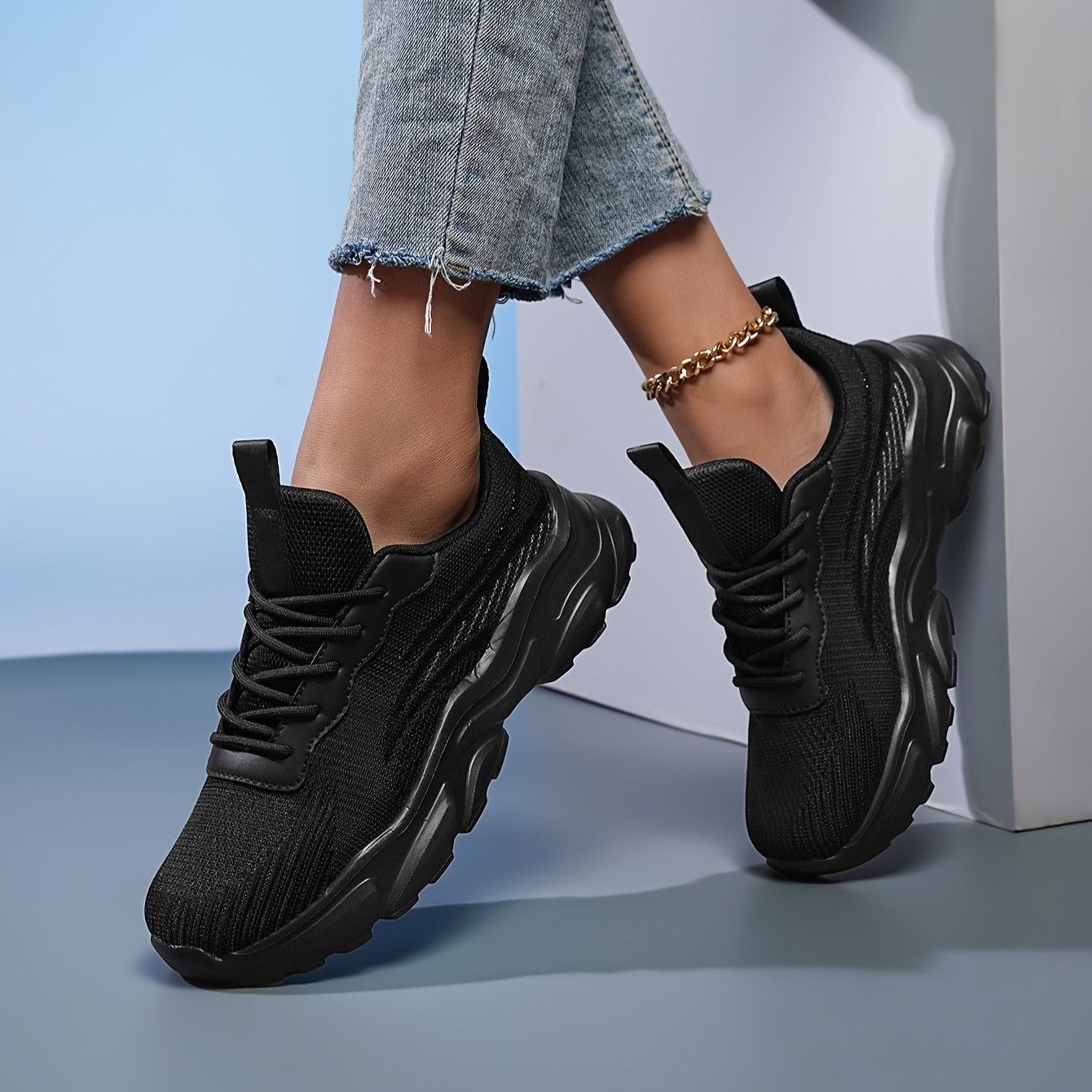 [Baskets] Chaussures de sport basses pour femmes, tendance, mode, douces, confortables, respirantes, couleur unie, décontractées, polyvalentes, durables et faciles à porter