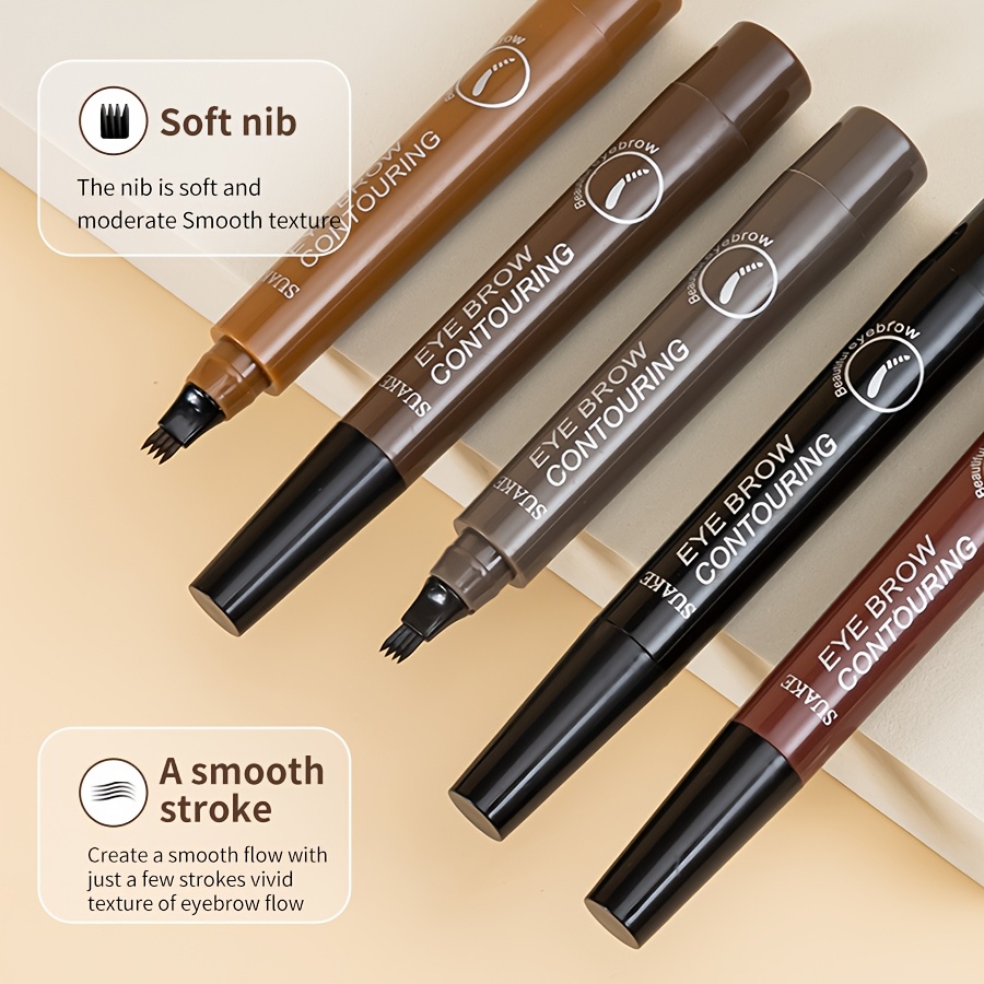 one waterproof eyebrow pencil with 4   tips natural makeup effect in 5 colors details 1