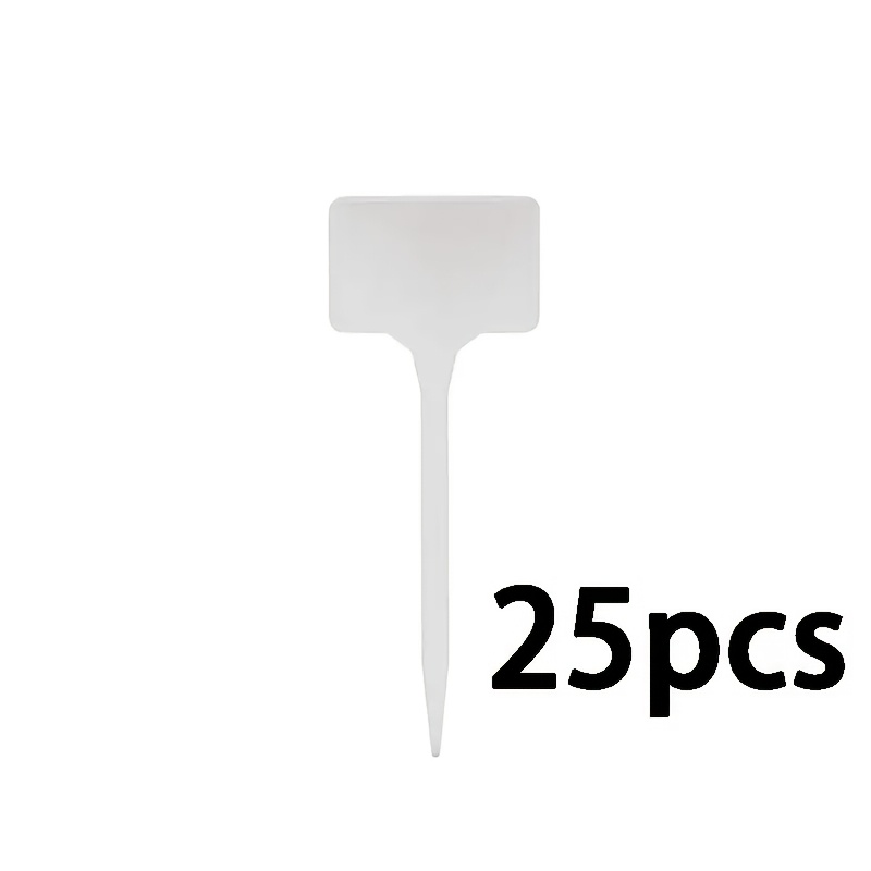 TEMU Lot de 25 marqueurs de plantes de 5,9 pouces, étiquettes de fleurs en T, piquets de sol en plastique imperméable pour enregistrer le nom des