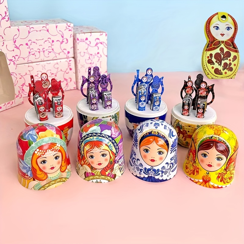 

Matryoshka Doll Manicure Set, Classic Nail Clippers & Grooming Kit With Decorative Nesting Doll Case, Beauty Nail Care Tools For Home And Travel Use