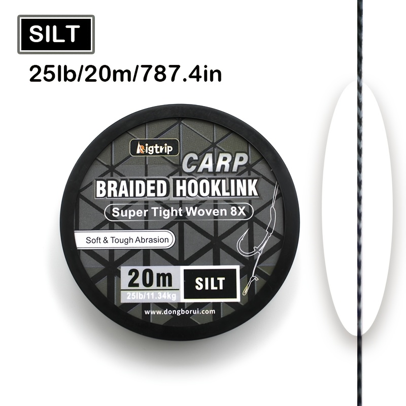 Image of 1pc 20/25lb Carp Fishing Line Soft Hooklink Braid Hook Super Tight 8x Link Braided Line For Hair Rig Carp Coarse Fishing Accessories