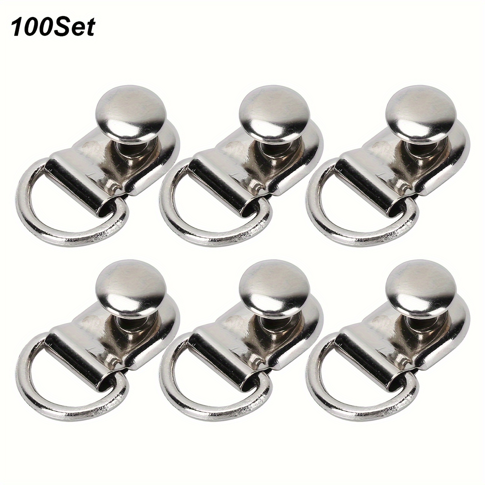 

100 Sets Shoelace Buckles, 9x14mm D Ring Eyelet Buckles Shoe Boot Buckle Shoelace Hook Shoe Lace Hooks Fitting With Rivets For Repair Boots