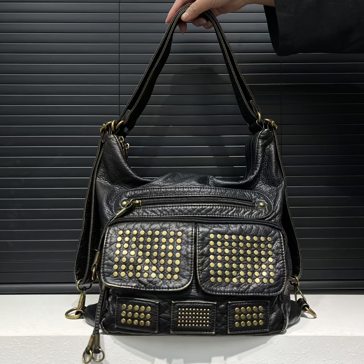 y2k style womens rivet studded bag large capacity multi - Temu