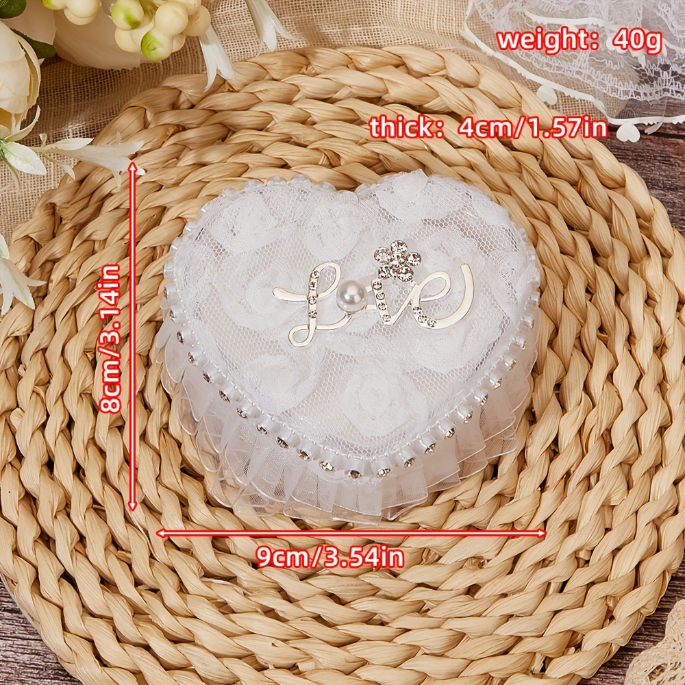 White Ring Box For A Western-style Wedding, Heart-shaped, Portable Engagement Ring Holder