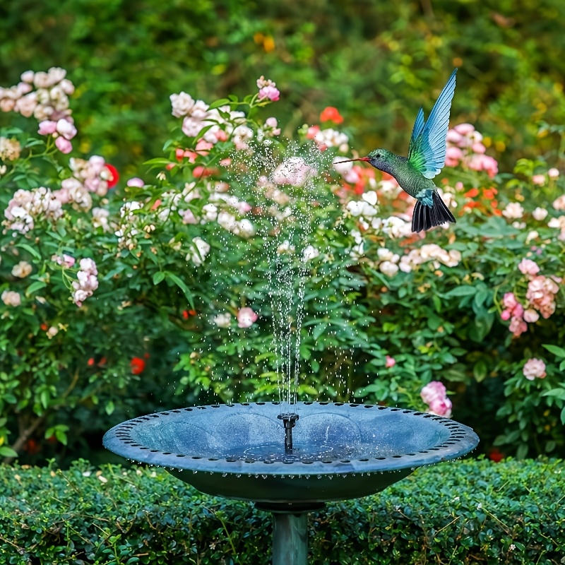 1.8w Solar Bird Bath Fountain, Floating Solar Water Pump With 6 Nozzles, Outdoor Water Feature For Garden, Birdhouse, Patio - No Wiring Required8