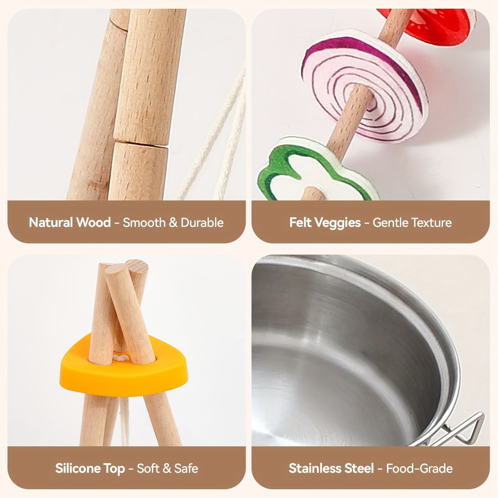 Wooden Kitchen Playset for Children
