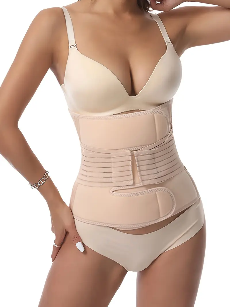 Women's Postpartum Support Belt – Waist & Pelvis Recovery Wrap, Belly Shaper (Beige)