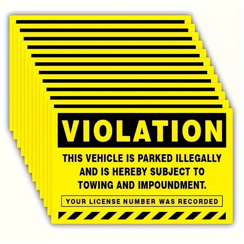 12 illegal parking warning stickers 2 76 4 33in 7 11cm parking caution stickers vehicle towing notice stickers for illegal parking car window parking labels prank stickers