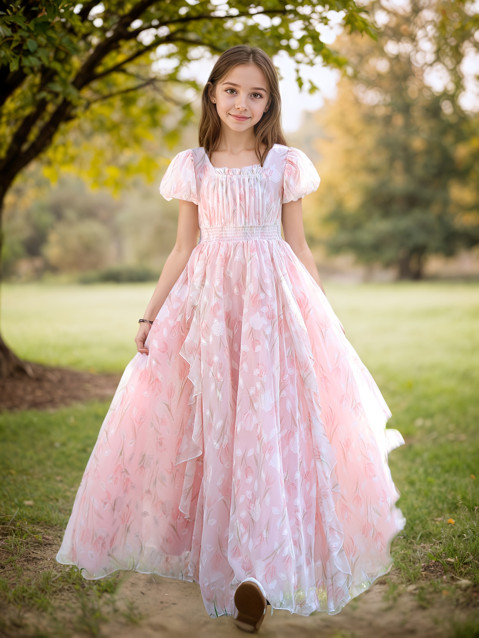 girls country style retro french floral dress - Temu Italy