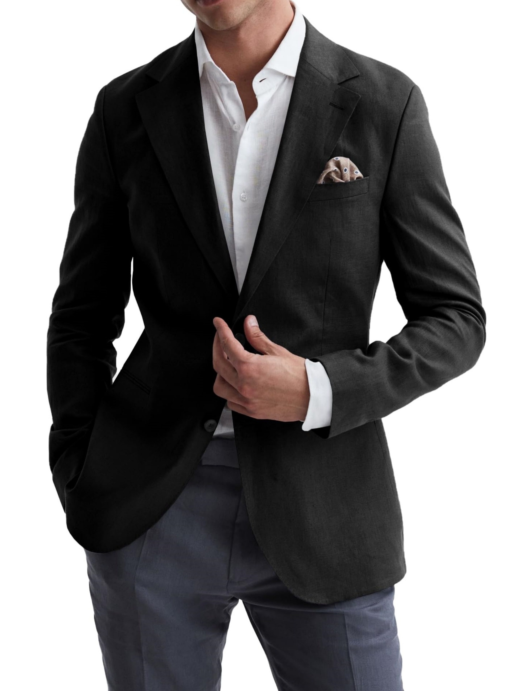 *'s Lightweight Casual Sport Coat Two-Button Regular Fit Business  Jacket, Machine Washable Solid Color Versatile for Office So