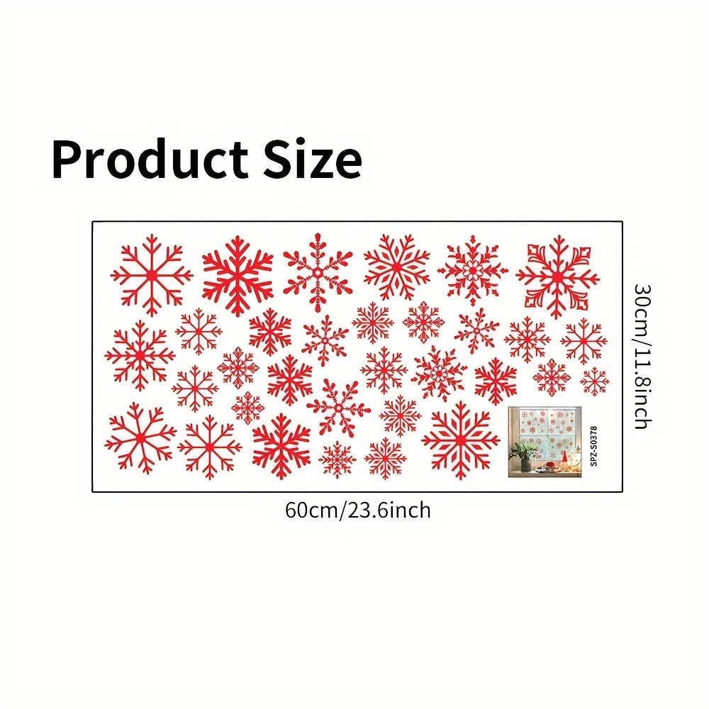 TEMU 1pc Of Wall Sticker, Creative Christmas Red Snowflake Pattern, Self-adhesive Waterproof Removable Pvc Wall Sticker, Suitable For Living Room,