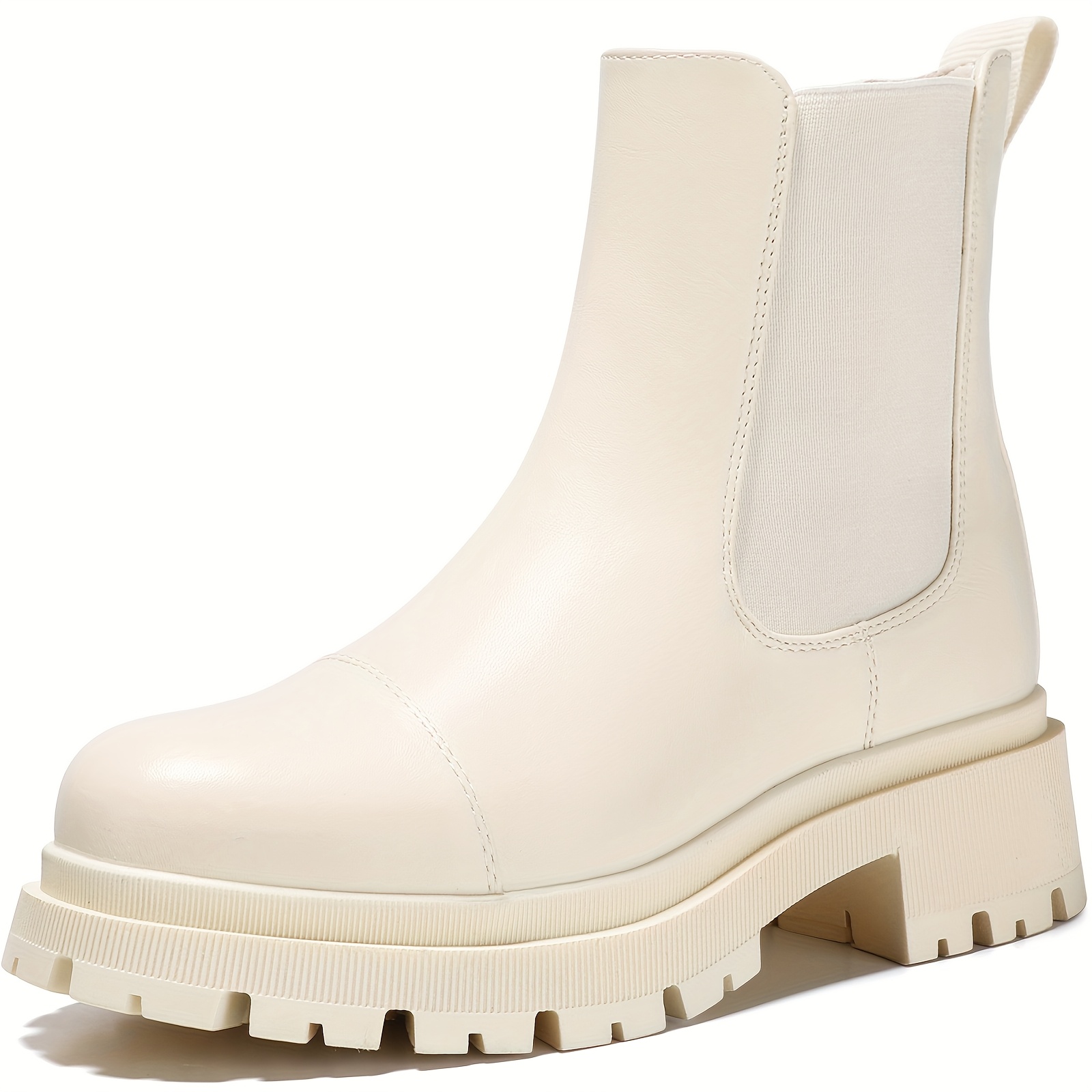 womens chelsea ankle boots leather plain toe booties Temu