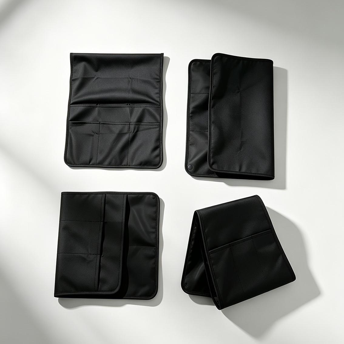 Black Airplane Seat Back Organizer Bag with 4 Pockets