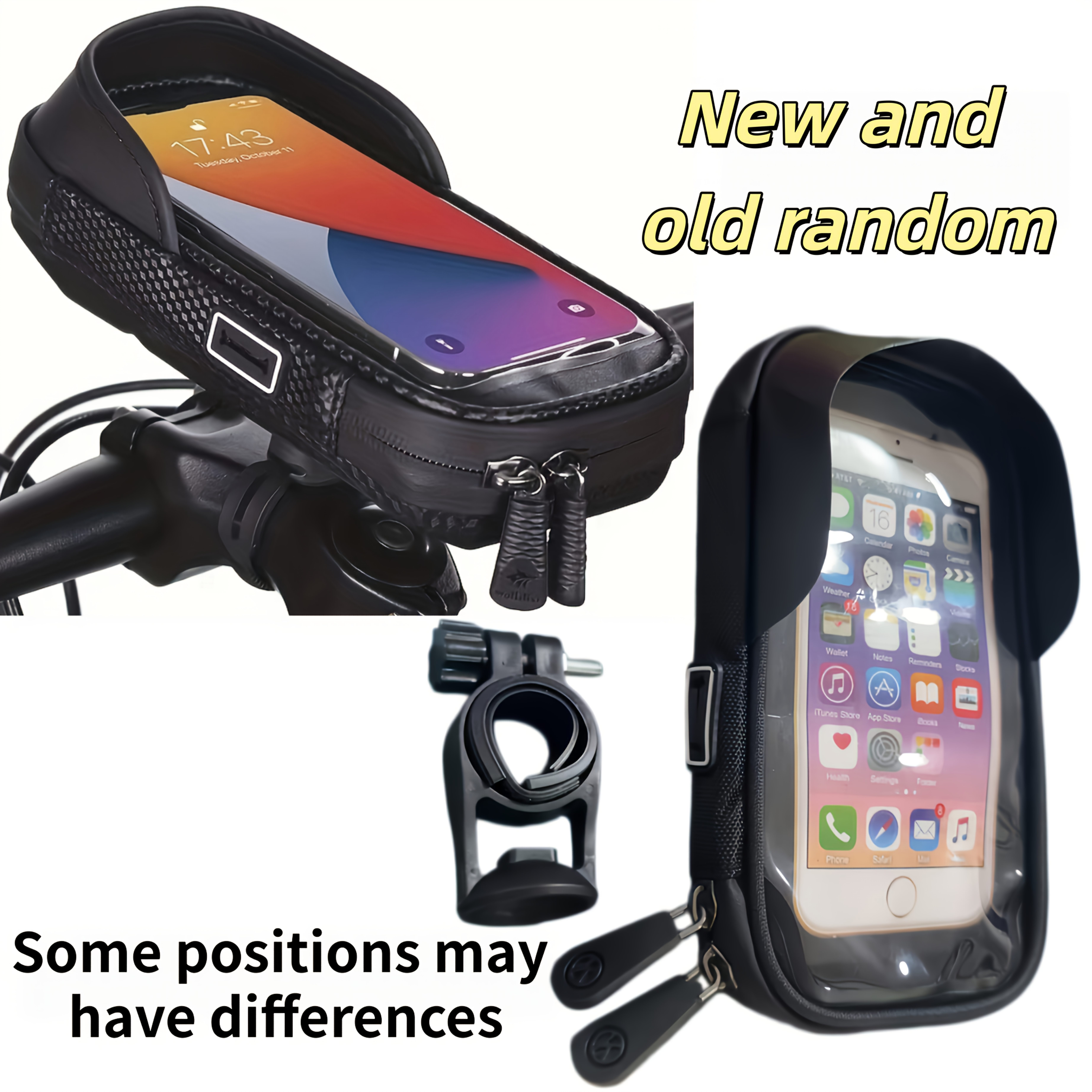 TEMU Multi-directional Adjustable Bike Top Tube Bag Touch Screen Compatible Cycling Accessory With Phone Holder For Outdoor Riding For Cyclists Bike