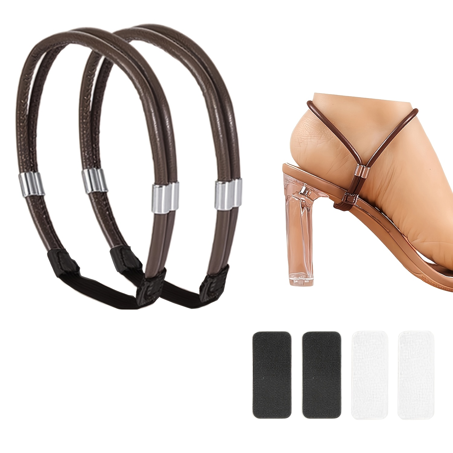 TEMU 2 Piezas de Correas Elásticas para Tacones, Correa de Tobillo Desmontable, Antideslizante, Uso, Banda de Reemplazo para Zapatos