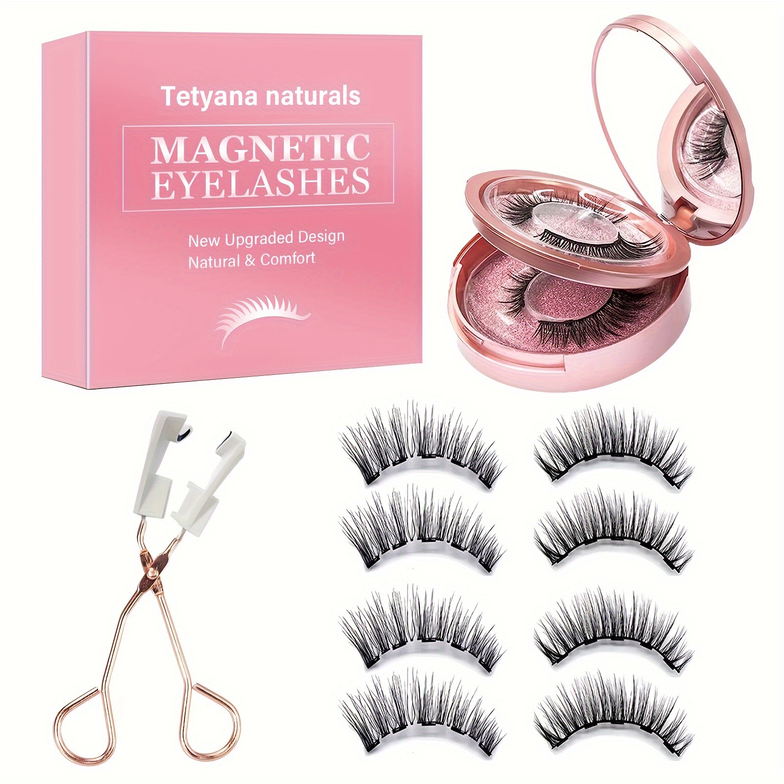 

Reusable Magnetic Eyelashes, No Glue False Eyelashes Extension Kit, Updated Magnetic Lashes Without Eyeliner