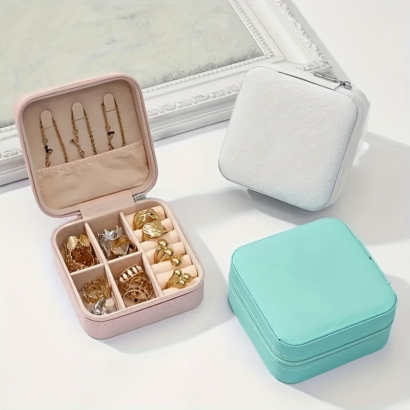 15pcs elegant jewelry organizer boxes pastel pink mint green white zipper closure soft interior lining stackable storage cases for necklaces earrings rings bracelets perfect jewelry gift for women valentines day birthdays anniversaries durable faux leather construction jewelry box ring holder stylish organizer highquality finish fashion accessories jewelry boxes Product details 2