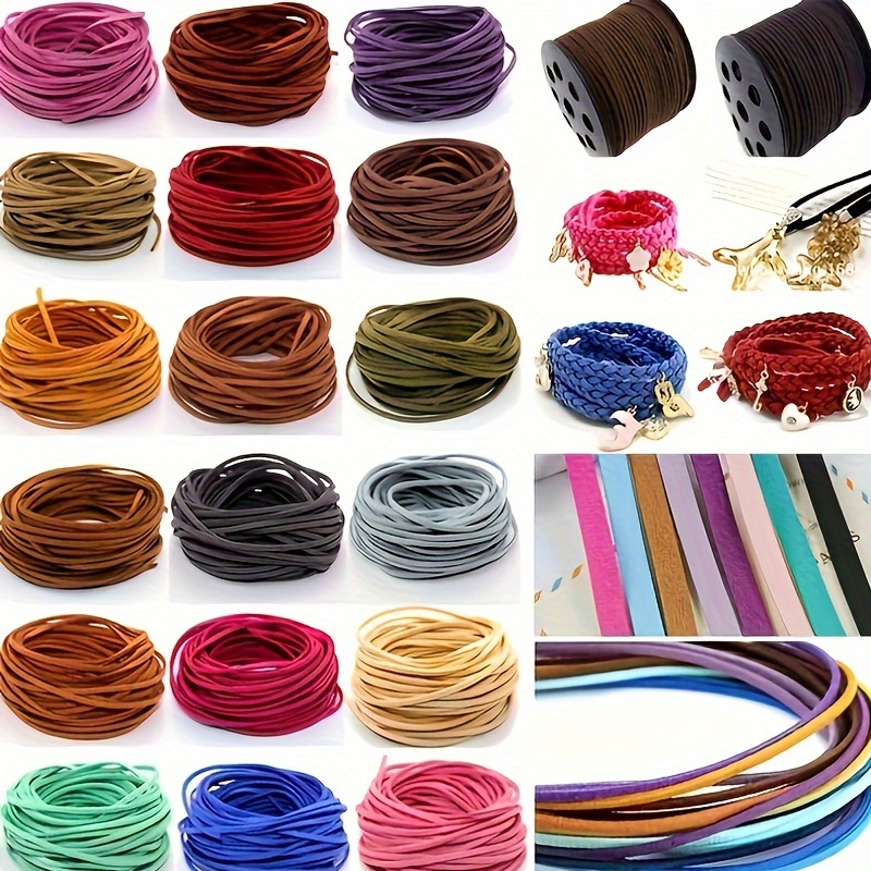 

Bulk Wholesale Lot Of Of 3mm Synthetic Suede Leather String For Crafting Jewelry , Suitable For Making Bracelets And Necklaces.