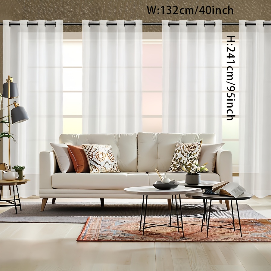 Image of 4-panel Sheer Curtains With Top Loops, Lightweight And Breathable Tulle For Light Filtering, Suitable For Bedroom Or Living Room