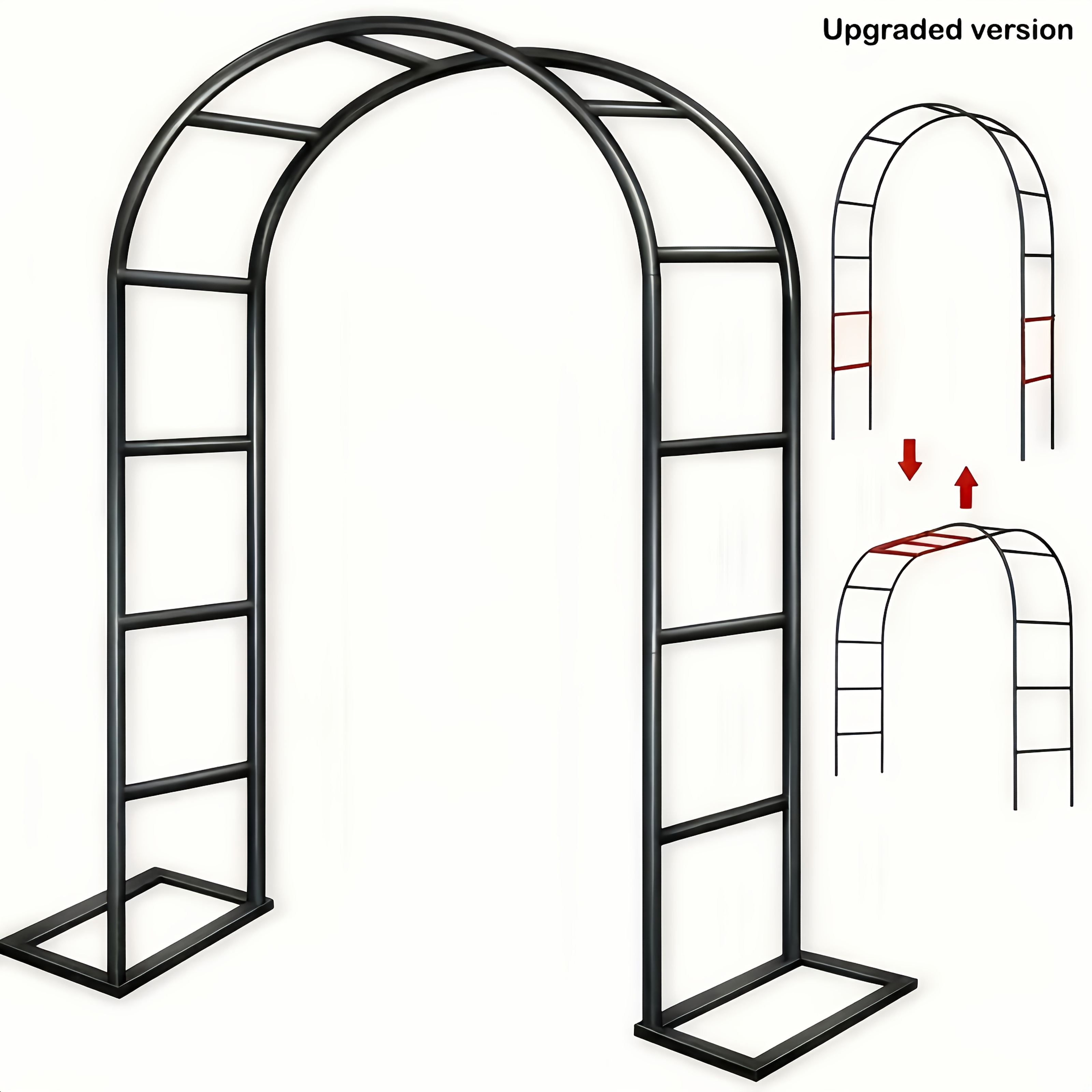 TEMU 2026 New Arrival - 1 Easy-to-assemble Metal Gazing Arch, Stand, Industrial Hardware, Hooks, Garden Arch, Heavy-duty Metal Frame Arch, In Wide Or