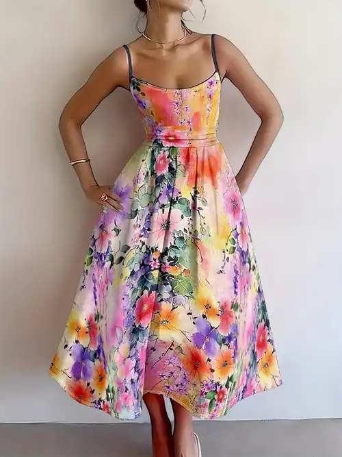 1pc vintage floral print pinafore dress for women - sleeveless square neck ruffle backless a-line polyester dress, woven summer dress for adults | Free Shipping On Items Shipped From Temu | Temu 1pc vintage floral print pinafore dress for women - sleeveless square neck ruffle backless a-line polyester dress, woven summer dress for adults | Free Shipping On Items Shipped From Temu | Temu