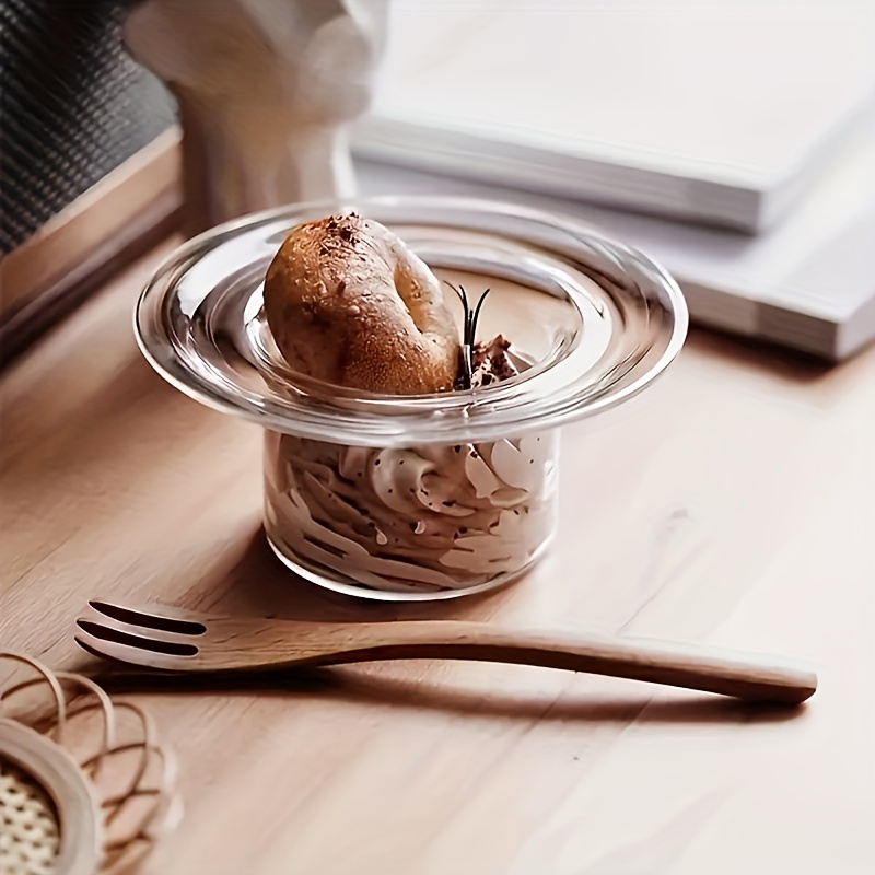 Image of S, M, Exquisite Handmade Glass Dessert Bowl - Durable High Borosilicate Glass, , Suitable For Yogurt, Fruit Salad, Ice Cream, Etc. - Perfect For Home Kitchens, Restaurants, And Cafes