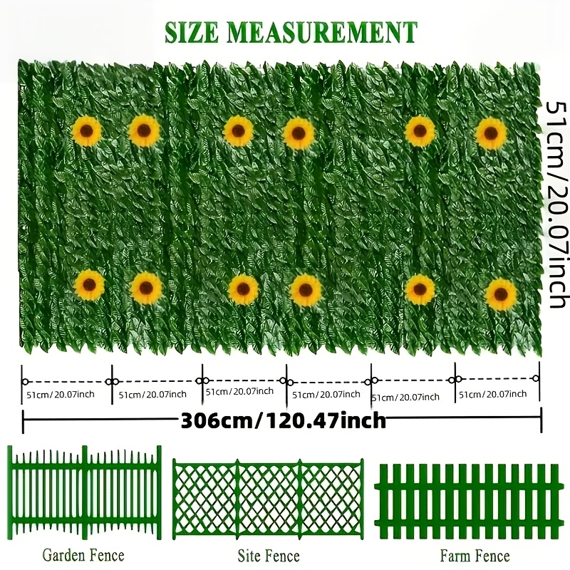 E-shop 3 Rollen künstliche Efeu Sichtschutz, Gesamtlänge 300 cm x 100 cm, künstliche grüne Efeu Blätter Wandpaneel für grüne Wanddekoration, geeignet