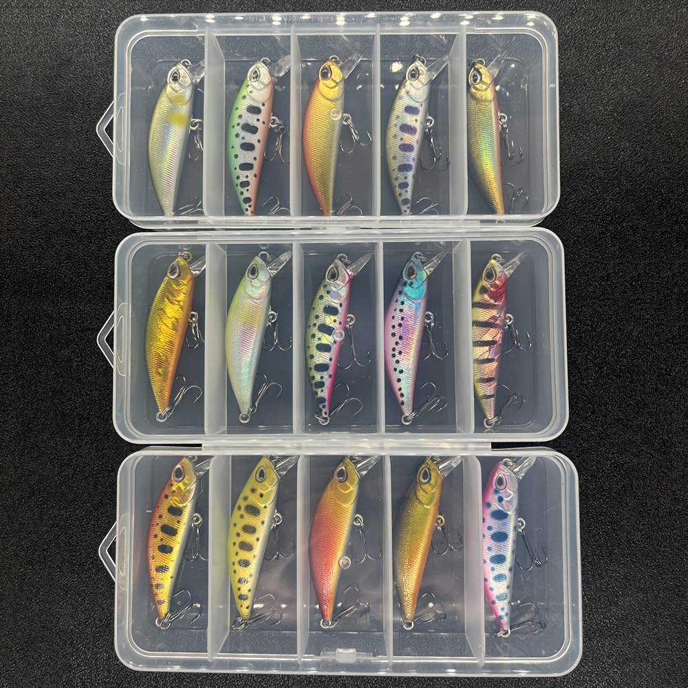 

Lot de 5 leurres de surface Minnow de couleurs mélangées, appâts de pêche à corps dur en ABS, assortiment de pour la pêche en eau douce et en eau salée.