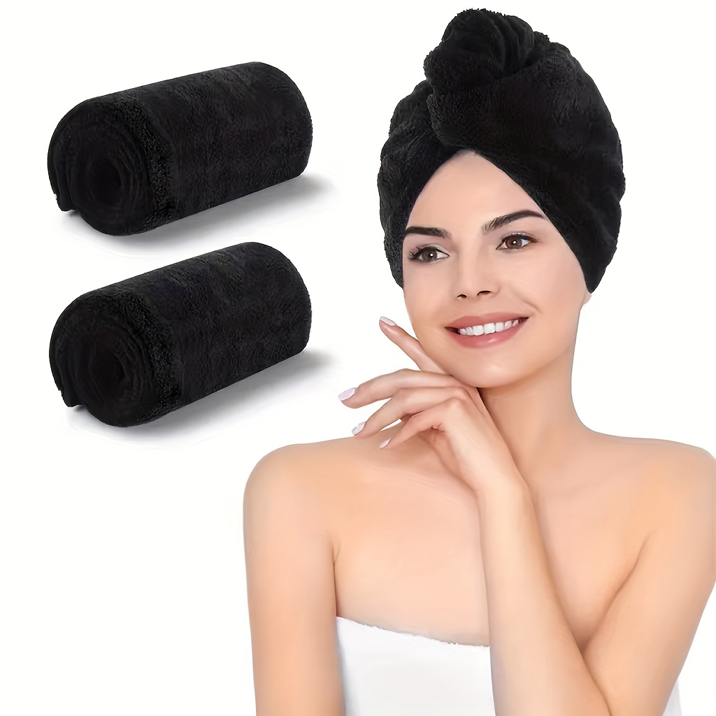 E-shop 2 Stück Super Saugfähige Mikrofaser-Haartücher, 320GSM Weiche Schnelltrocknende Haartrockenhaube für Normales Haar, Duftfreies