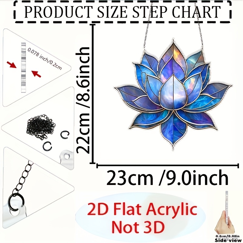 TEMU 2d Flat Elegant , 9 Inches X 8.6 Inches, Acrylic Decorative Plaque, Suitable For Home, Office And - An Ideal Gift For Nature And Meditation
