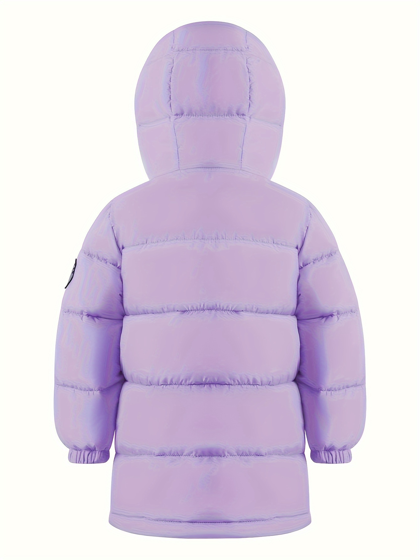 Boys' Medium Length Solid Color Hooded Padded Jacket with True Pocket