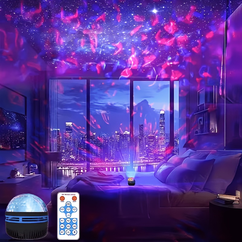 room decoration ripple wave projection light usb powered remote adjustable ceiling atmosphere light suitable as bedroom night light holiday gift mood lighting party decoration usb powered no   Product details 4