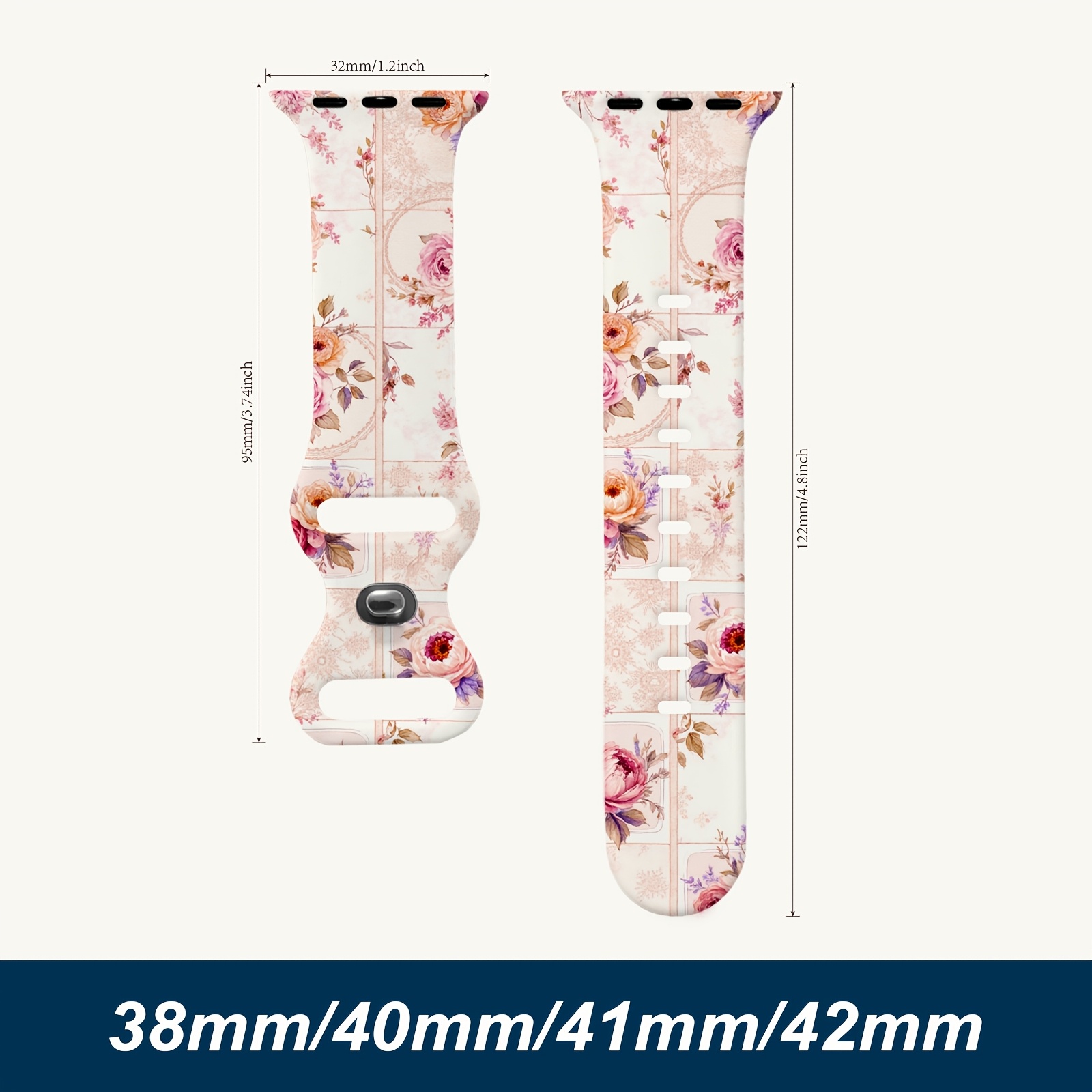 TEMU Watch Bands Straps 38/40/41/42mm Dressy Smart Watch Series 5/6/7 Cute Bands Watch /9/10 Watch Watch Bands Colorful Lightweight Size Adjustable