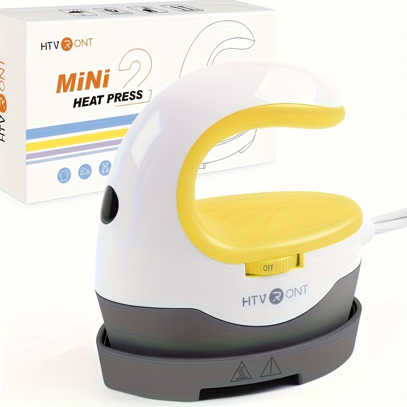 heat press mini heat press machine small heat press portable iron press machine for t shirts hats heating transfer projects yellow