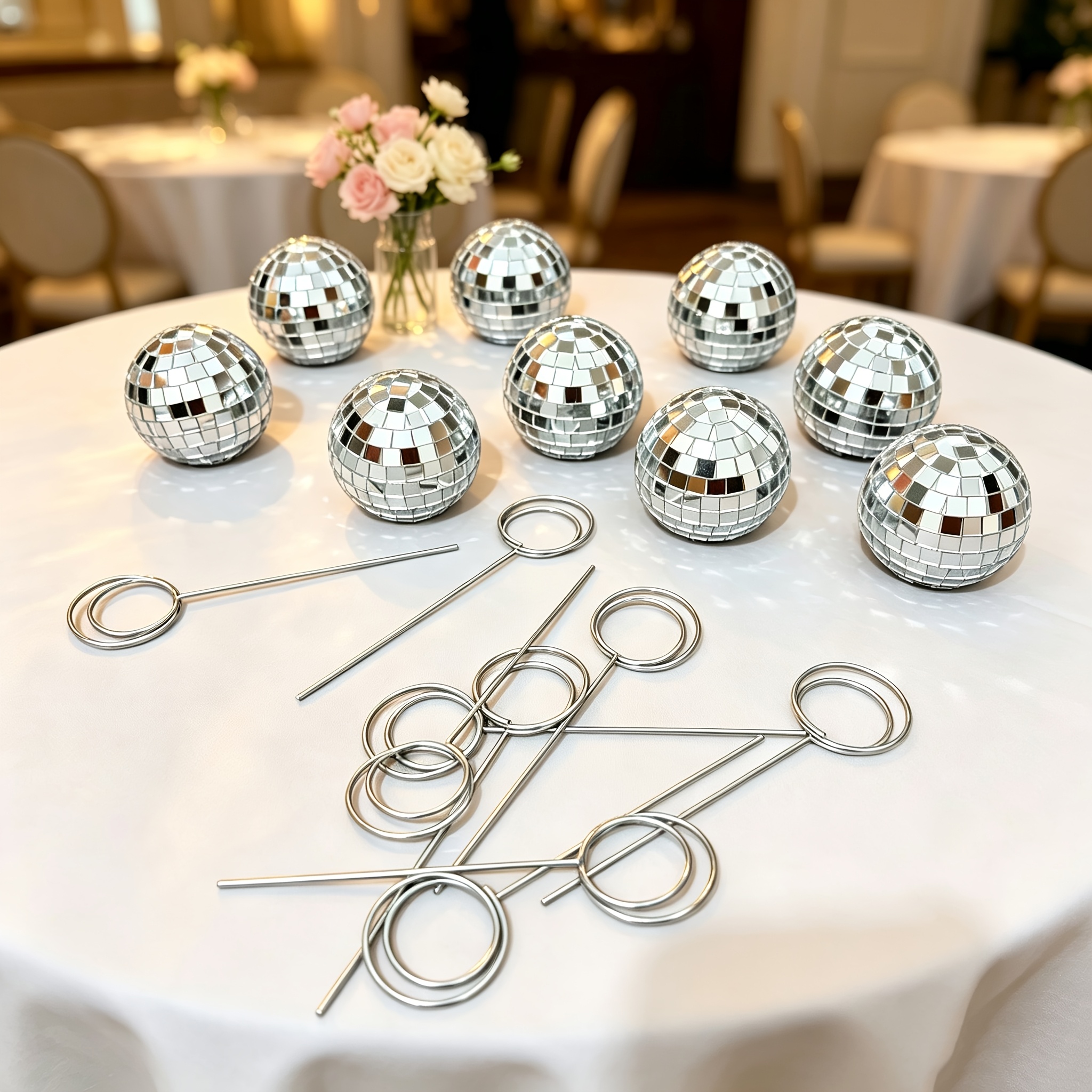 TEMU 9 Ensembles de 18 Cartes de Numérotation de Table, Pince à Photos de Décoration de Fête de Mariage, Ornement de Support de Numéro de Bureau,